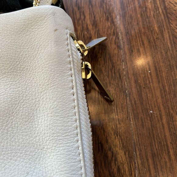 Fossil Preston Neutral Multi Color Block Pebbled Leather Crossbody READ - Picture 3 of 14